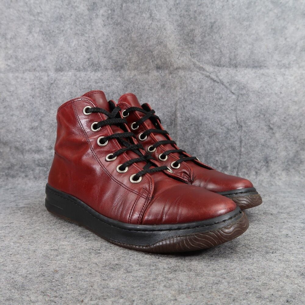 Kenneth Cole Shoes Womens 7.5 Sneaker Boot Leather Red Casual Port Authority Mid